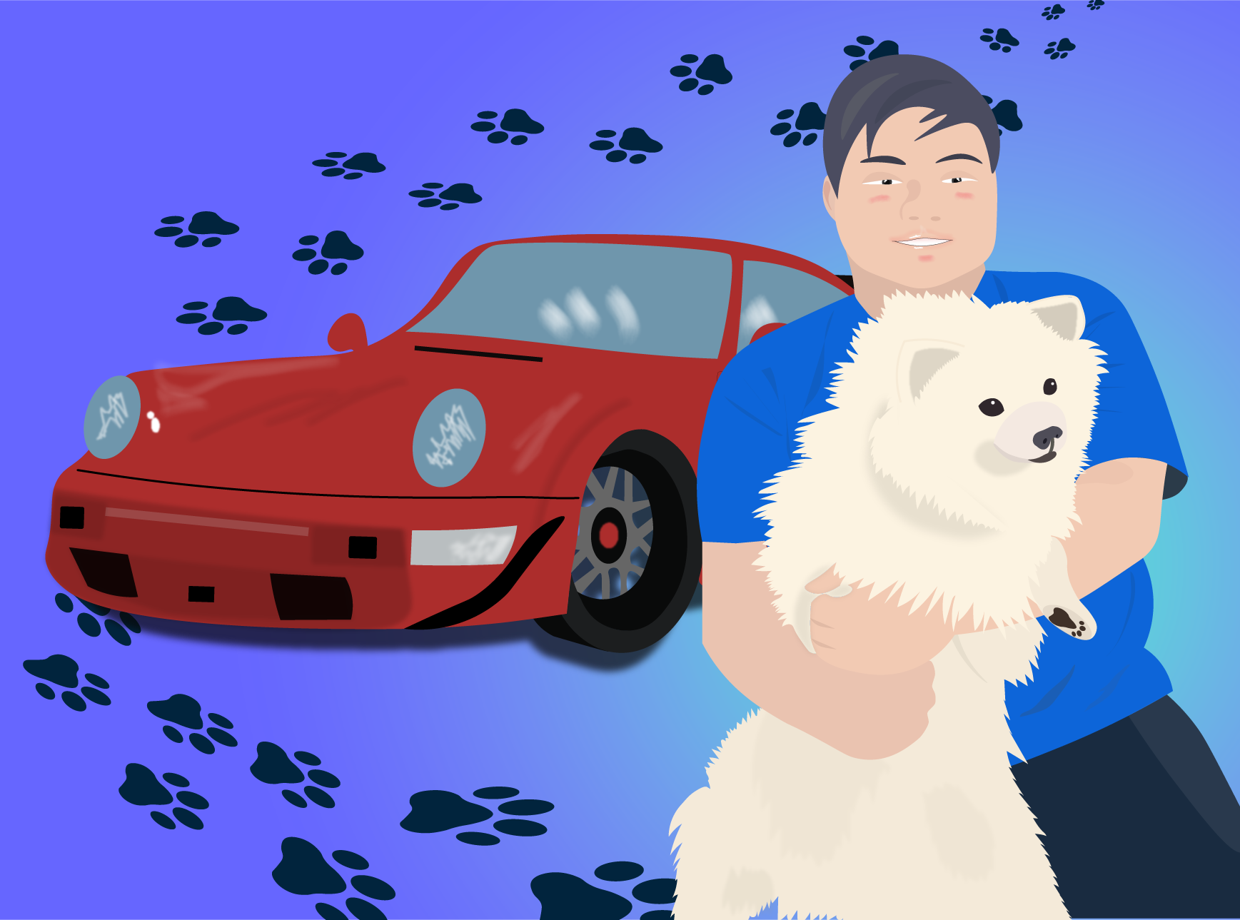 I love dogs and cars